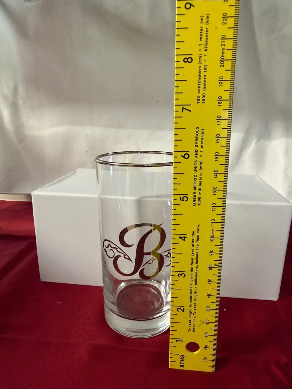 Monogram 'B' Silver Rim Highball Glasse- Set of 1